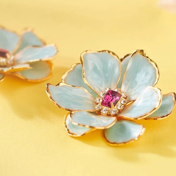 Anthropologie The Pink Reef Hand-Painted Earrings - NWT - Picture 3 of 5